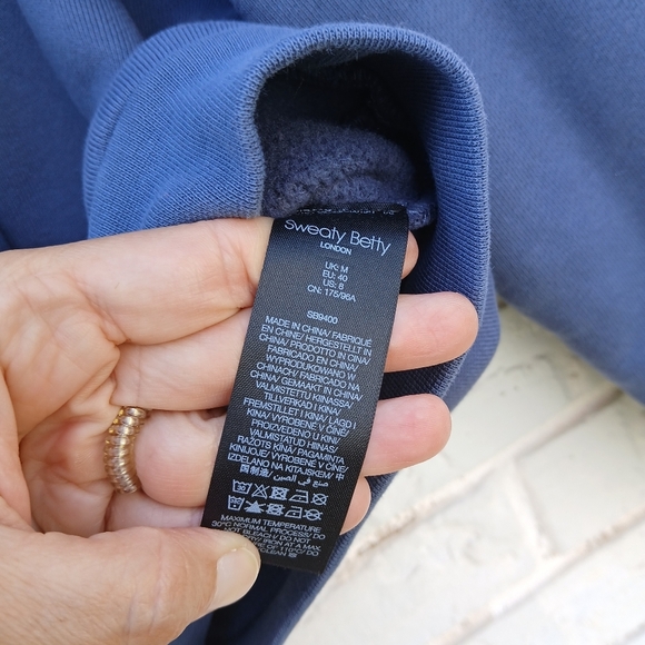 Sweaty Betty Full Zip Hoodie Blue Size 8 - Picture 8 of 9